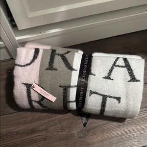 Victoria's Secret Gray and White Blanket